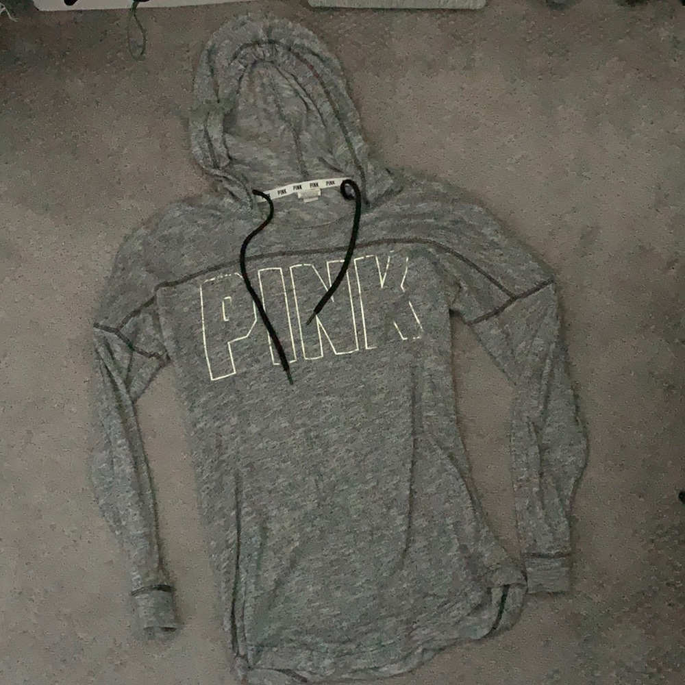 Pink hoodie with open back